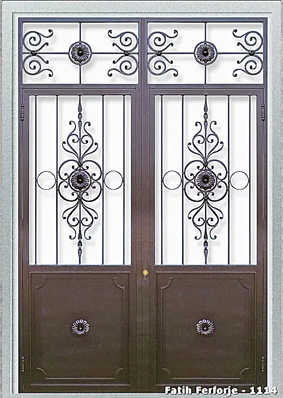 Ferforje Kapı Modelleri Apartman Giriş Kapısı FF 1114