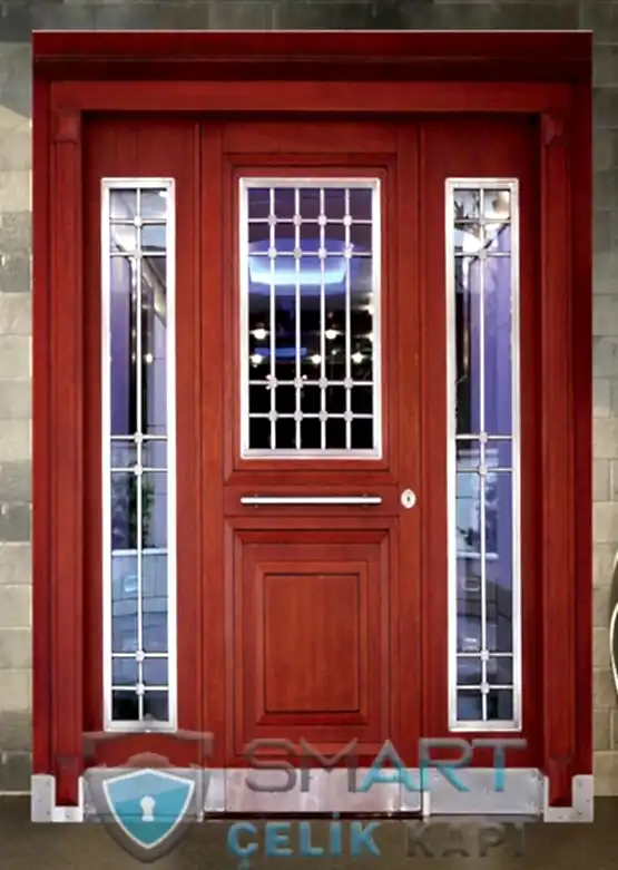 Ahşap Kaplama Apartman Giriş Kapısı Bina Kapısı SBK-006