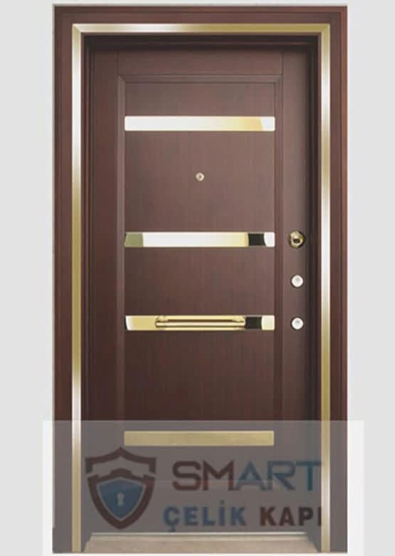 KOYU KAHVE ALTIN MODEL ÇELİK KAPI YHY 0228