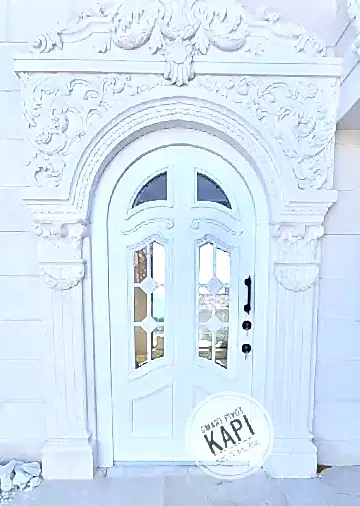 Beyaz Oval Lake Villa Kapısı Ovk1