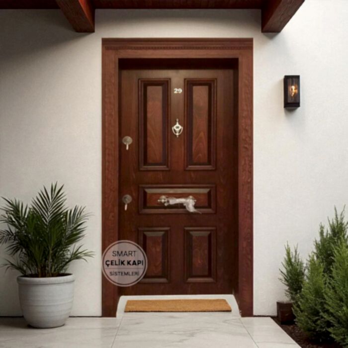 Modern Ahşap Kaplama Çelik Kapı Modeli PAD-2