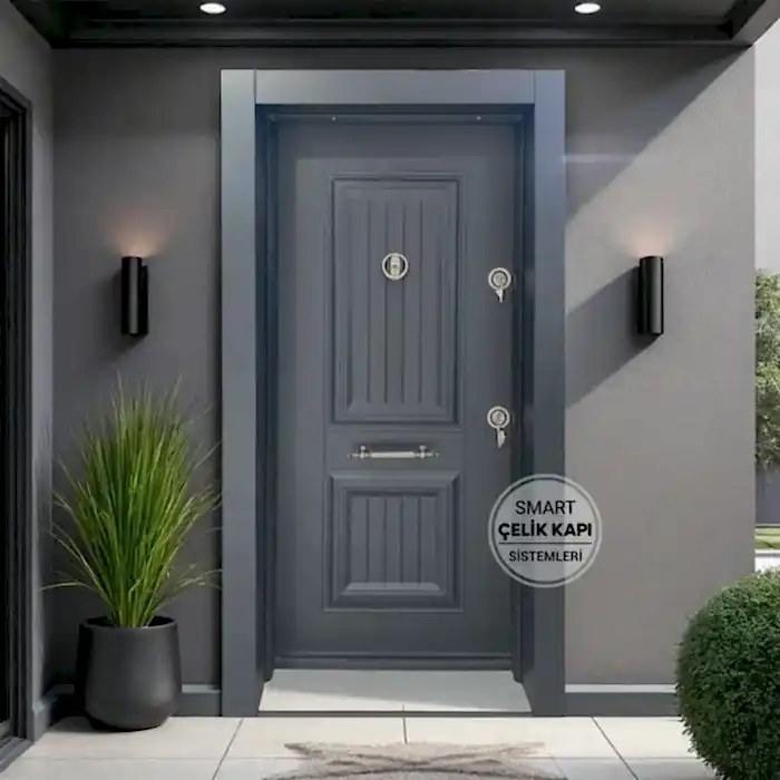 Füme Modern Çelik Kapı Modeli PAD-8