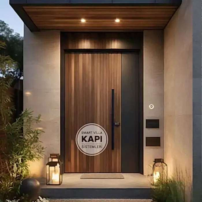Modern Ahşap Detay Villa Kapısı – SDR-18