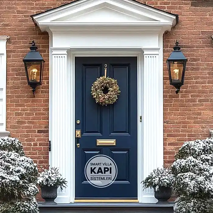 Lacivert Modern Ahşap Kaplama Villa Kapısı – SDR-20