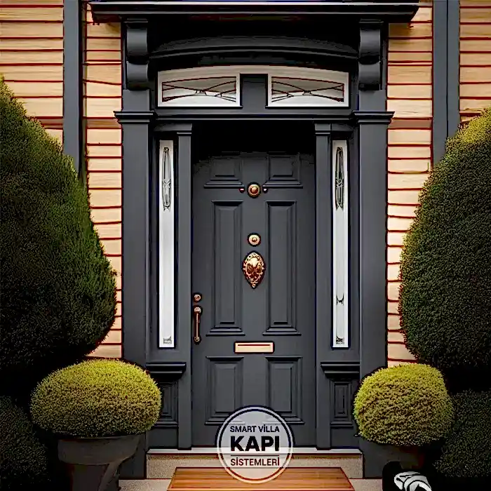 Lacivert Modern Ahşap Kaplama Villa Kapısı – SDR-21