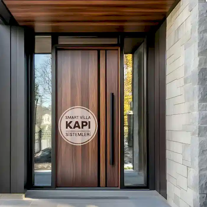 Sabit Cam Panel Lüx Ahşap Villa Kapısı – SDR-3