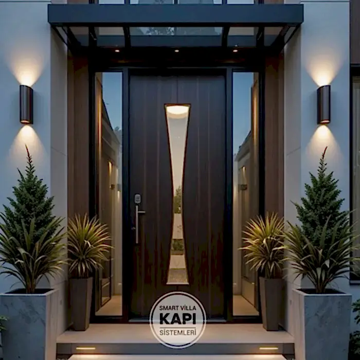 Cam Panel İhtişamlı Ahşap Villa Kapısı – SDR-5