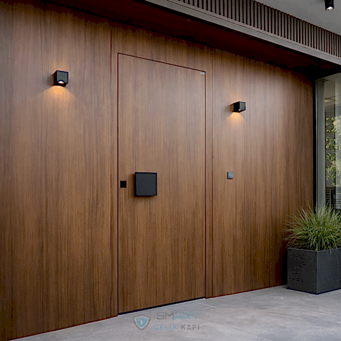 Doğal Ahşap Gizli Tasarım Villa Kapısı – B22